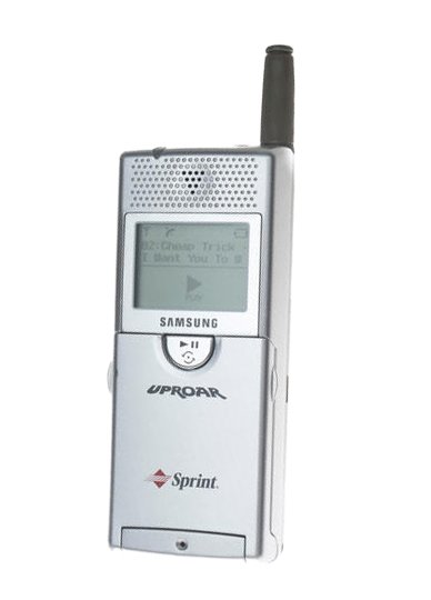 Samsung SPH-M100 forst cell phone with capability of playing MP3 Audio/files