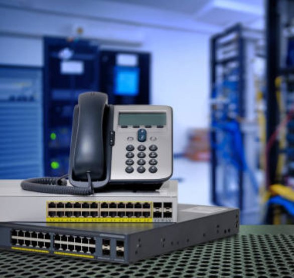this in an image of a landline IP PBX Phone in server room